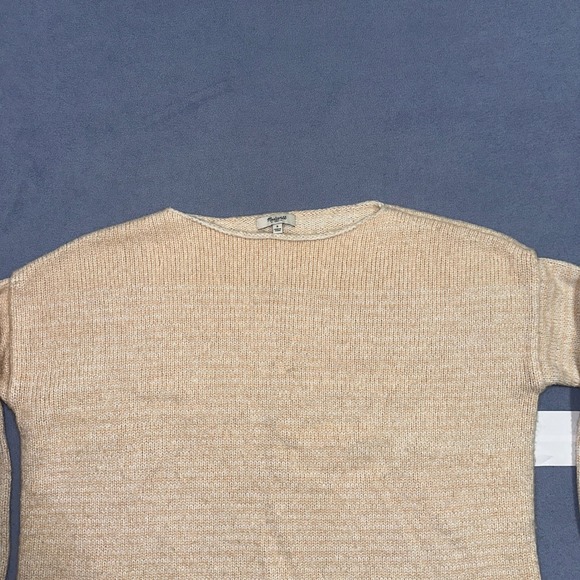Madewell Knit Crewneck Sweater Long Sleeve Casual Women Beige Size Small - Picture 3 of 10